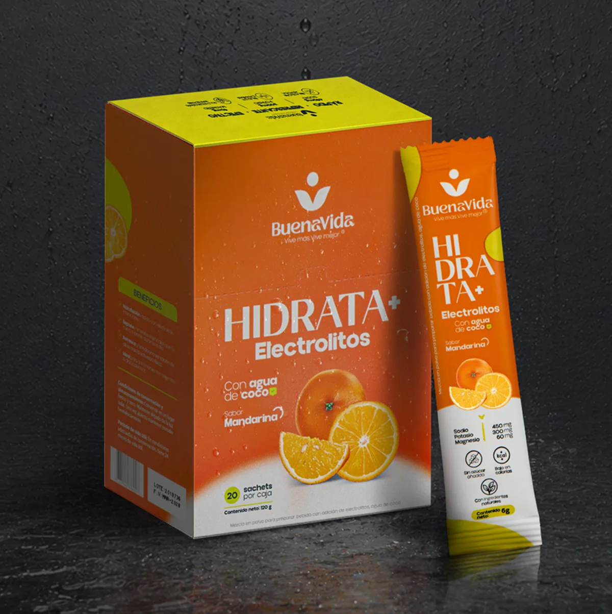 Hidrata+ Electrolitos, sabor Mandarina